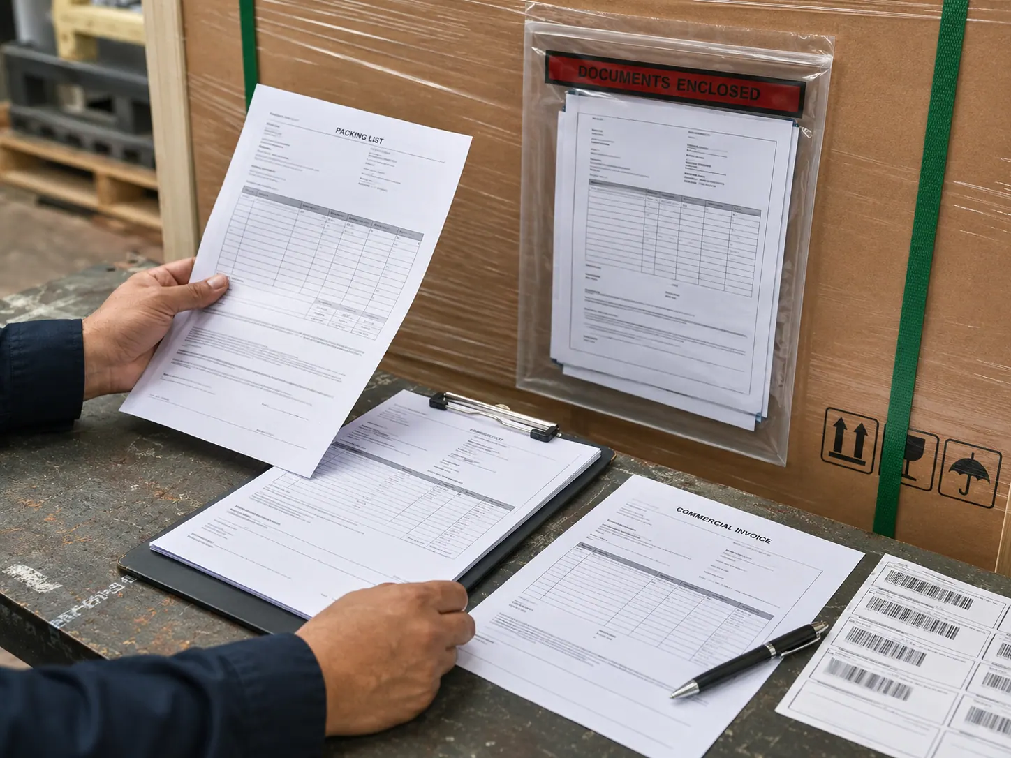 Für eine Sendung erstellte Exportdokumentation